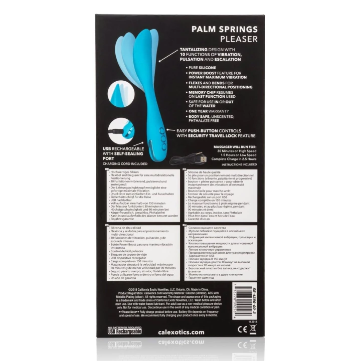 Wibrator mini, California Dreaming, silikon, wodoodporny, 10 funkcji wibracji