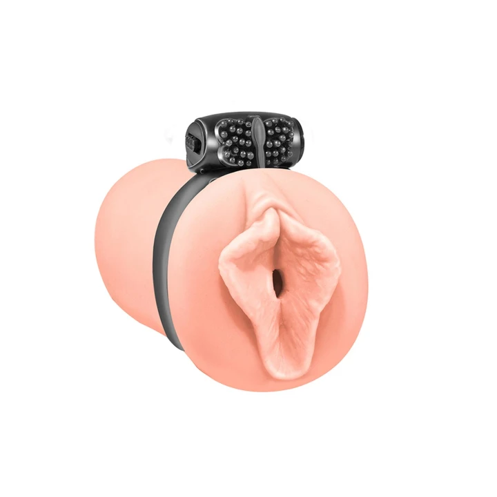 Masturbator - Lola Toys, wibrujący z pierścieniem, TPR, kolor ciała, 12 cm
