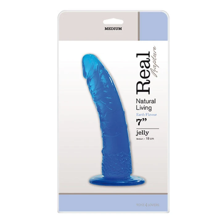 Dildo REAL RAPTURE Niebieski 7" | PVC, Hipoalergiczny, Elastyczny