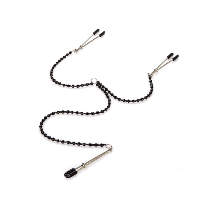 Zaciski intymne z regulacją - 3-częściowy zestaw, poduszki komfortowe, łańcuch podwójny