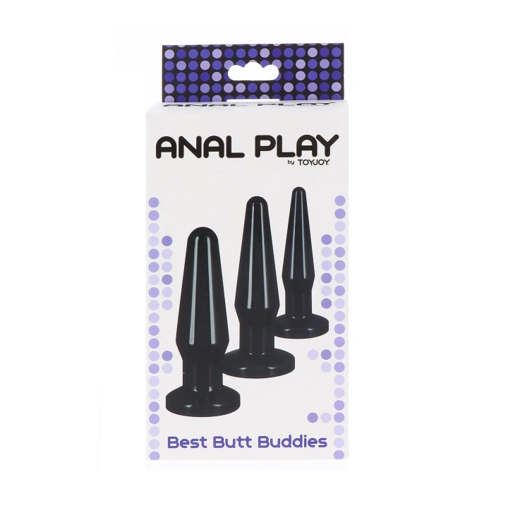 Plug analny TOYJOY Classics Best Butt Buddies, 3 rozmiary, materiał TPE, bez ftalanów