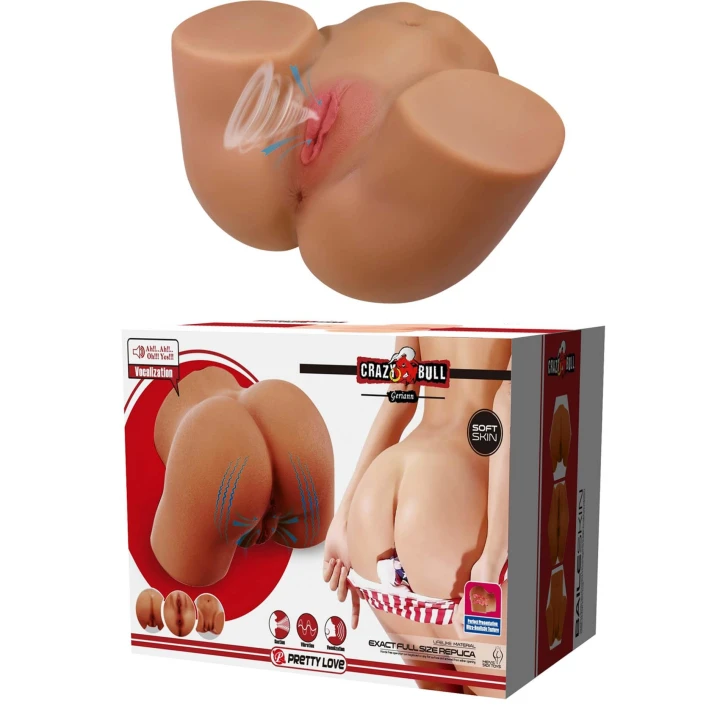 Masturbator 3D Crazy Bull Gretana, 30cm, gęsty materiał TPE, intensywna tekstura