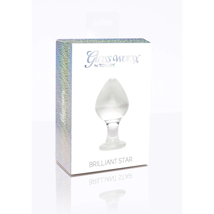 Plug analny TOYJOY GLASS WORXX szklany, wodoodporny, 9 cm długości