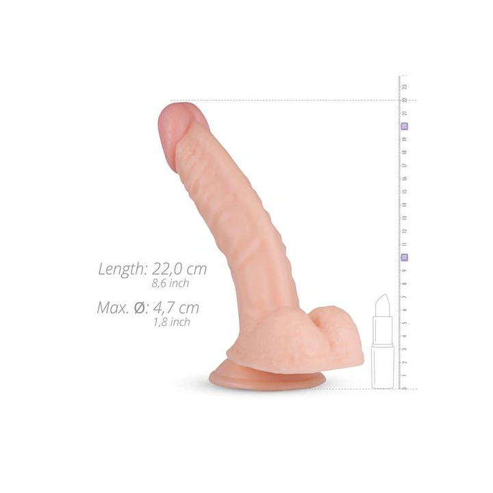 Dildo Real Fantasy Derek - Elastyczne, wodoodporne, przyssawka 22 cm