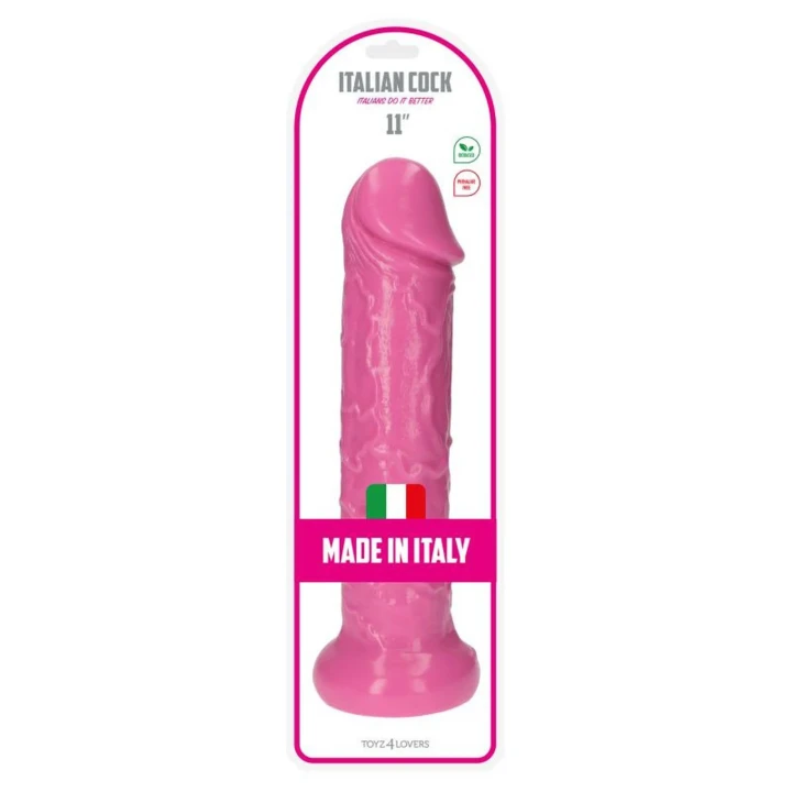 Dildo Ercole Pink - 28,5 cm, średnica 8 cm, przyssawka, włoska jakość