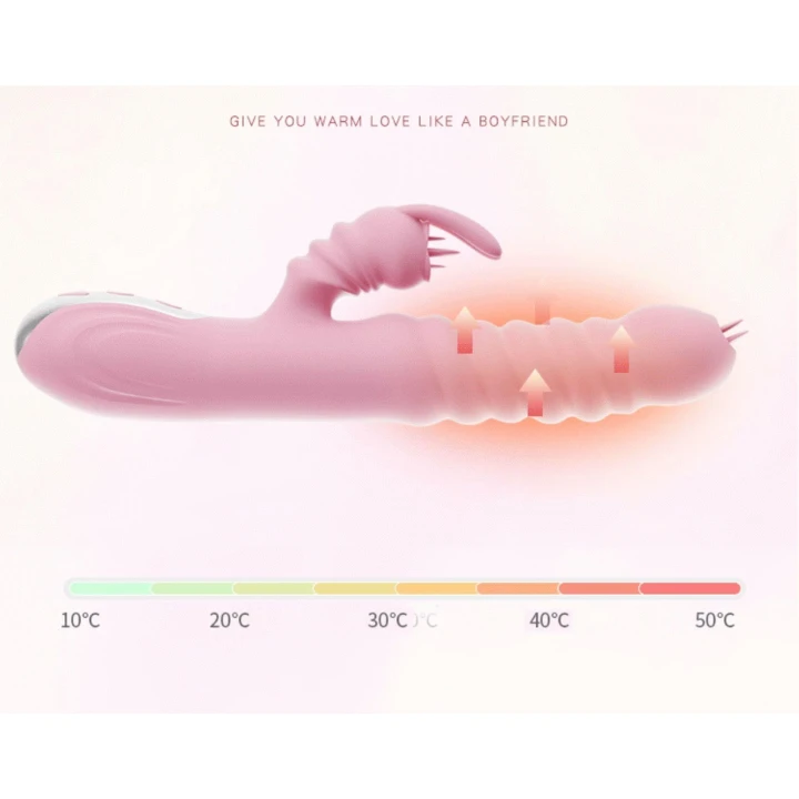 Wibrator królik USB - Hannah, 20 trybów, wodoodporny, silikonowy