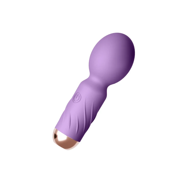 Masażer Mini - Cute Mini Wand Purple, 10 trybów wibracji, wodoodporny, silikonowy