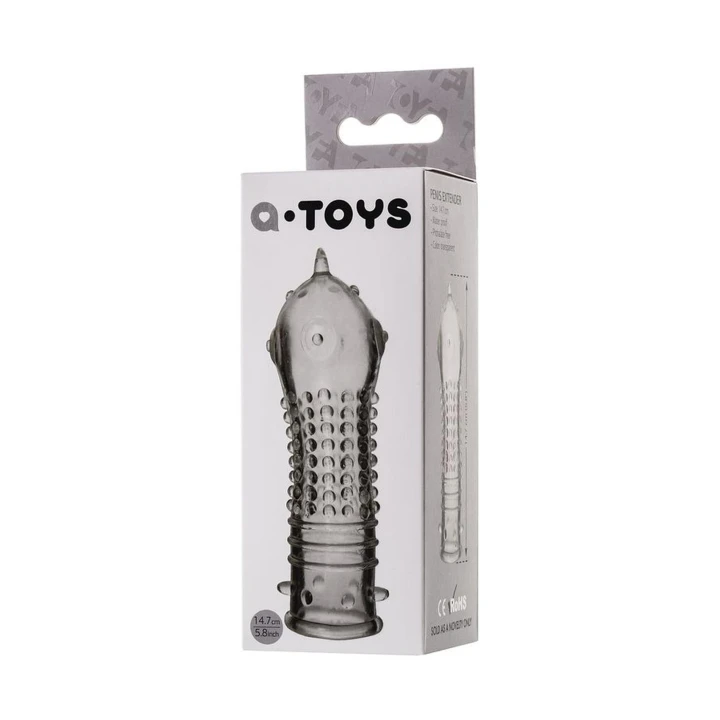 Nakładka na penisa A-Toys, TPR, przezroczysta, elastyczna, 14.7 cm