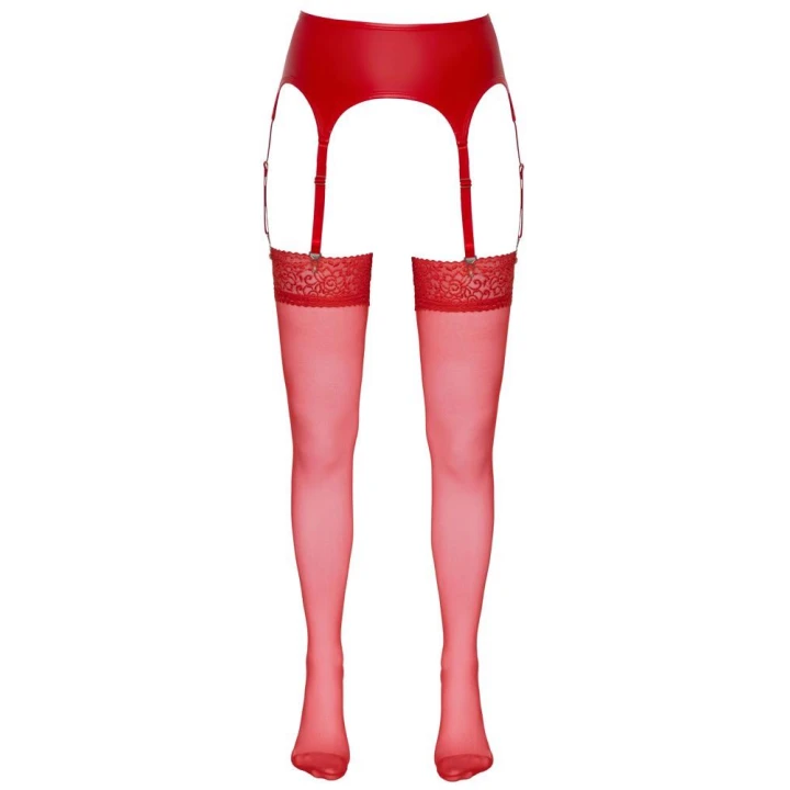 Pończochy Oeko-Tex Czerwone 20 den COTTELLI LINGERIE, Koronkowe, Komfortowe