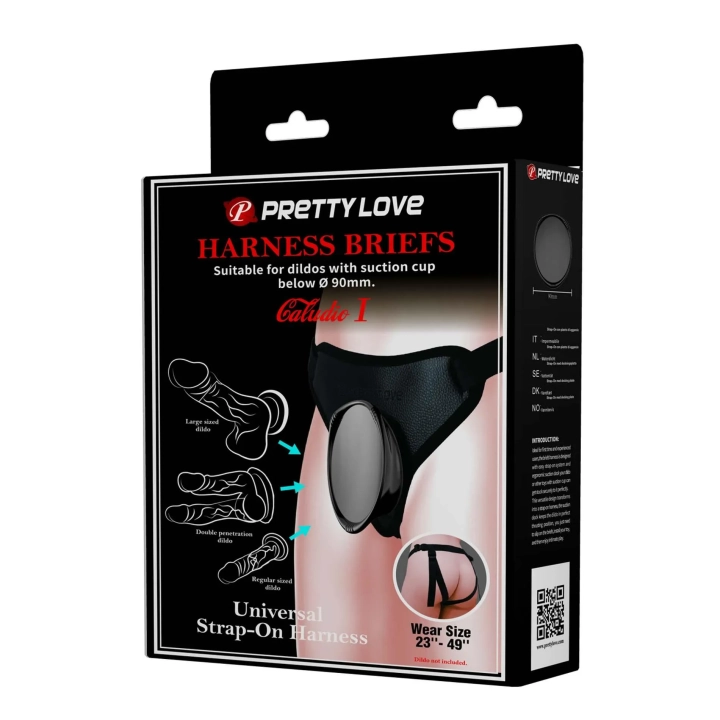 Majtki z uprzężą harness Pretty Love Fogg II, wodoodporne, komfortowy krój, 9 cm