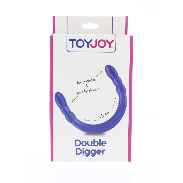 Dildo Podwójny Double Digger 4,5 cm - elastyczny, zakrzywiony, PHTHALATE FREE PVC 45 cm