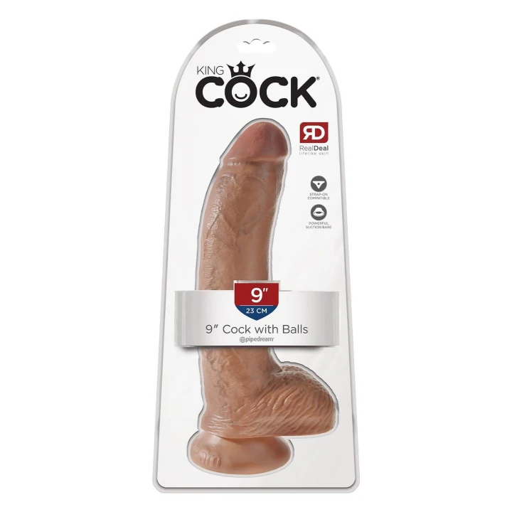 Dildo KING COCK 9 cali, realistyczny, przyssawka, materiał PVC