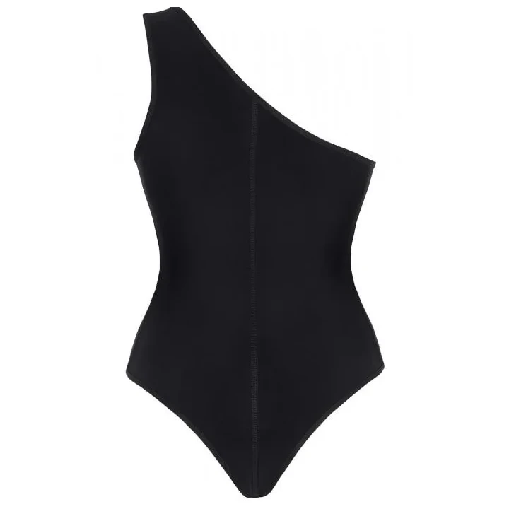 Body asymetryczne XL - DEMONIQ Kolekcja Silver Touch, czarny, elastyczny materiał