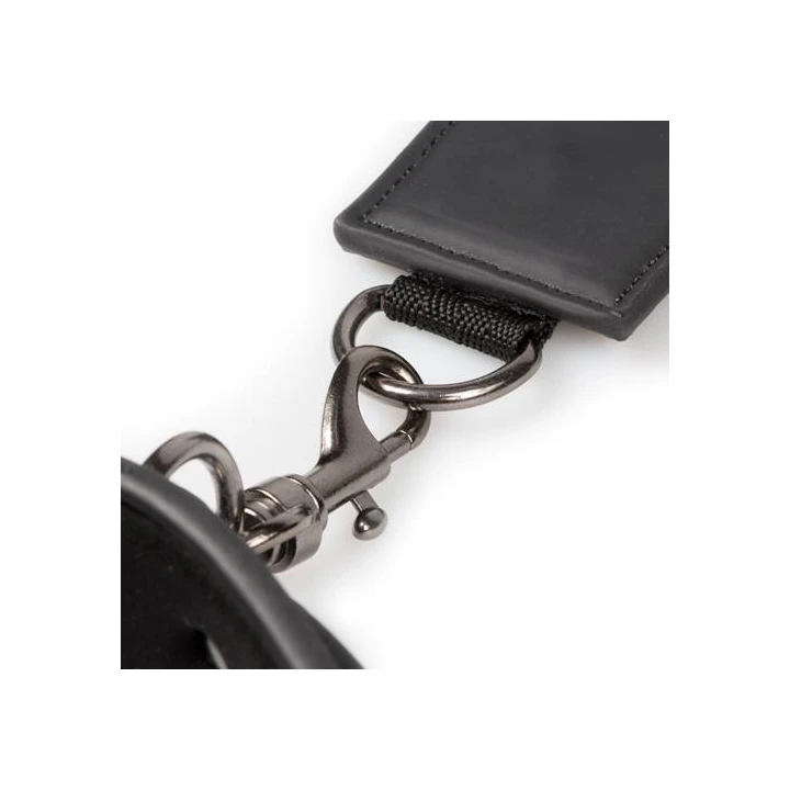 Wiązania do ciała z regulacją, skóra sztuczna, uchwyty D-ring - Czarny