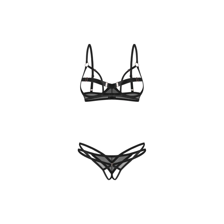 Bielizna otwarta Euridia OBSESSIVE, regulowane ramiączka, różowe złoto, XL/2XL