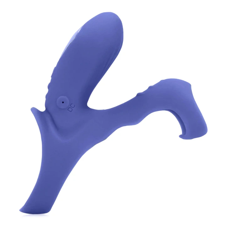 Wibracyjny Pierścień Erekcyjny Loveline z Stymulacją Łechtaczki, Niebieski