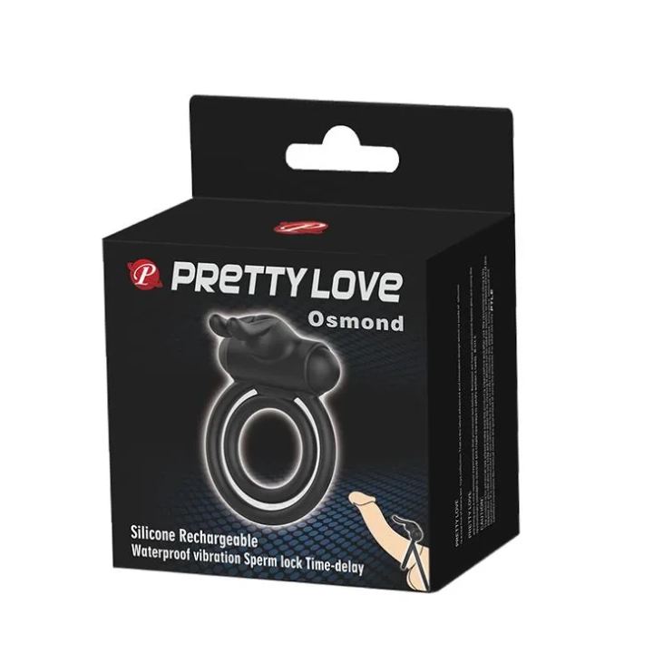 Pierścień wibracyjny, PRETTY LOVE - Osmond, silikon, 5 cm zewnętrzny, stymulator łechtaczki