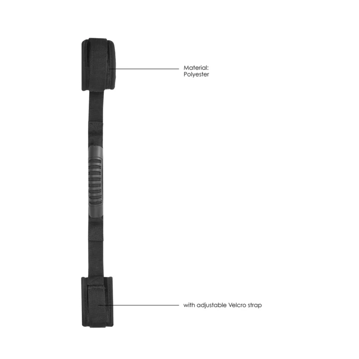 Kajdanki regulowane OUCH! z uchwytem, materiał: Plastik, Poliester, długość: 50 cm