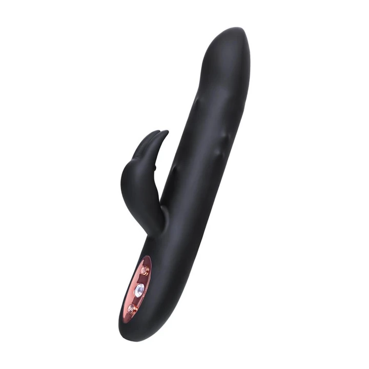 Stymulator łechtaczki Waname D-Splash Hail, dwa silniki, silikon, czarny 23.8 cm