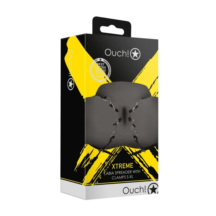 Rozwieracz sromowy - Skóra PU, Regulowane paski 59,5-84 cm, Wytrzymałe metalowe elementy