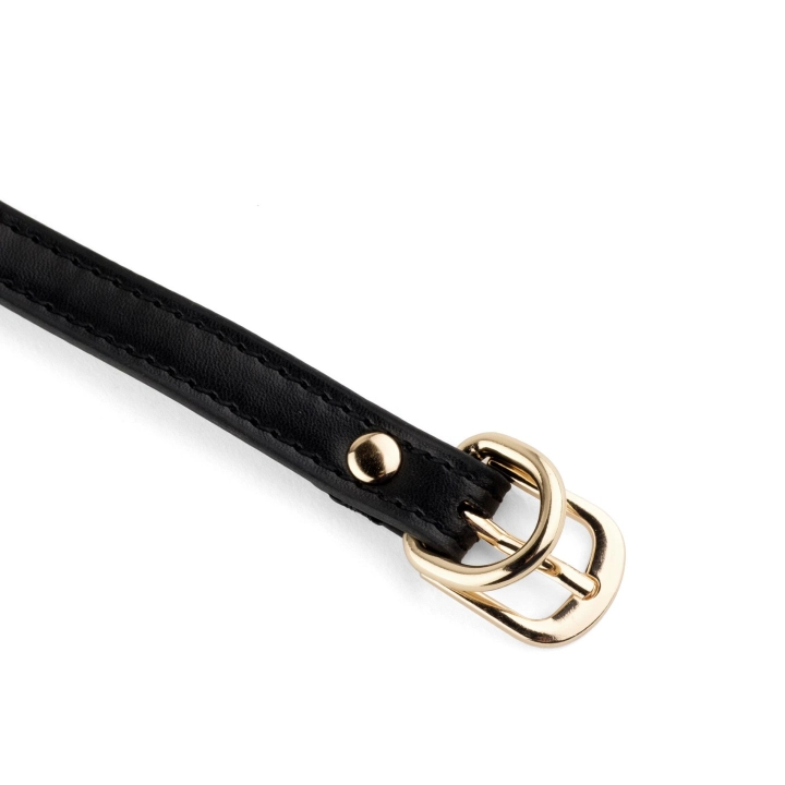 Knebel (Ball Gag) Elegance – silikonowa kulka 4 cm, regulowany pasek z ekoskóry, złote detale