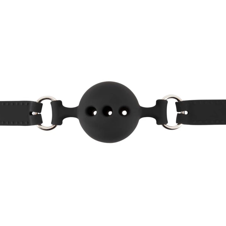 Knebel silikonowy - czarny, średnica 4 cm, z otworami powietrznymi, regulowany