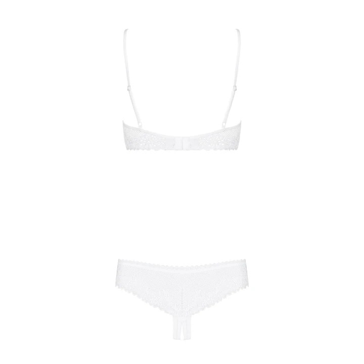 Bielizna koronkowa OBSESSIVE, zestaw S/M, regulowane ramiączka, open-crotch stringi