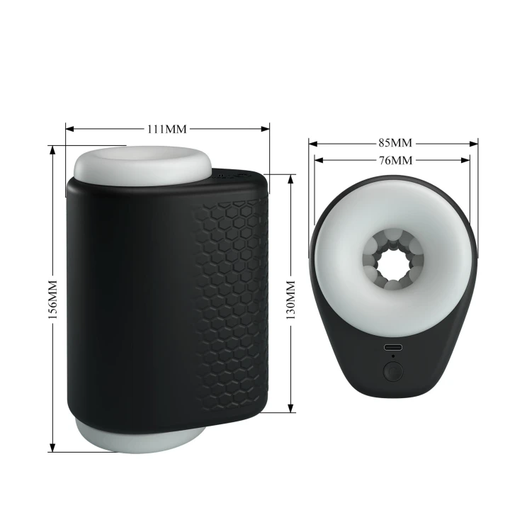 Masturbator PRETTY LOVE - TPR, 5 funkcji wibracji, 5 ustawień ruchów posuwistych