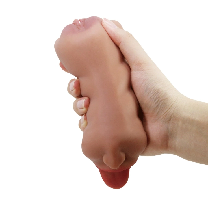 Masturbator męski Premium Dual-Channel, wodoodporny, z materiału TPR