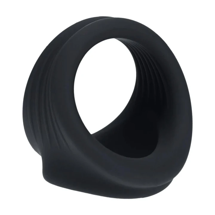 Pierścień cock & ball LEVELZ - silikonowy, 5cm, czarny, dla maksymalnego wsparcia