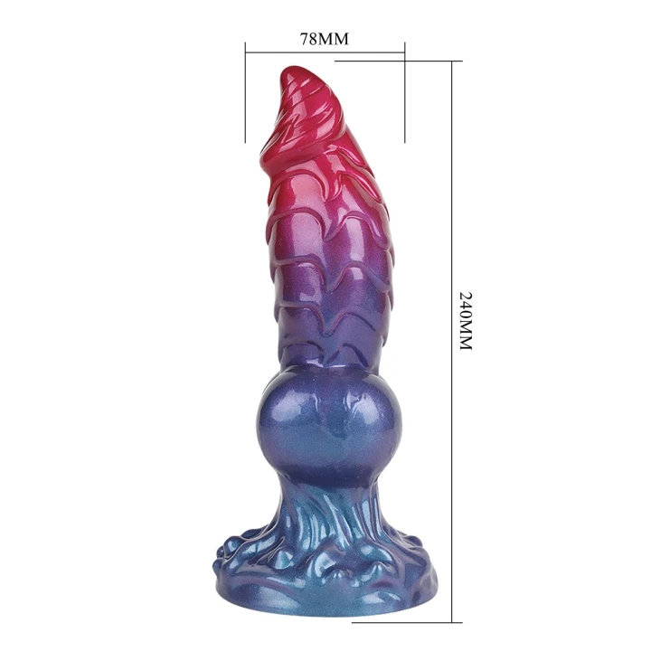 Dildo Power Monsters Eldritch Sentinel 24 cm, przyssawka, tekstura falista