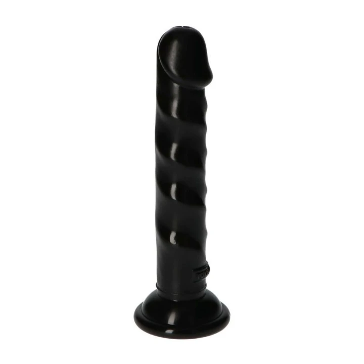 Dildo Ugo Black, 14,5cm, z przyssawką, gładki, dla początkujących