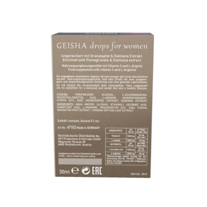 Krople afrodyzjaku - Shiatsu GEISHA, zwiększający popęd seksualny, 30ml