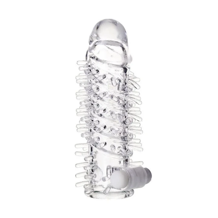 Nasadka wibracyjna A-Toys Fril, TPR, przejrzysta, 13,4 cm długości, elastyczna