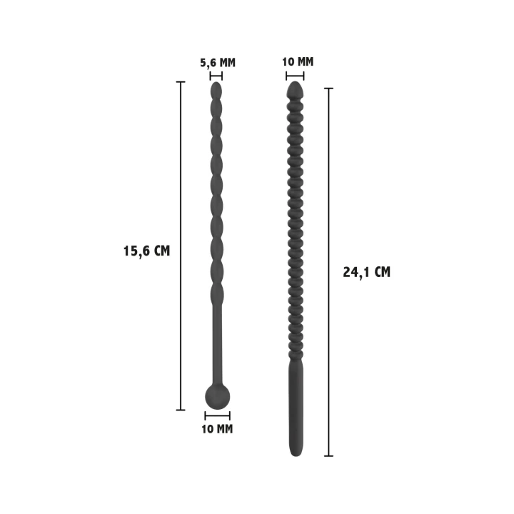 Rozszerzacze penisa prążkowane Extreme Ripped, silikonowe, 15.6 cm/24.1 cm, 2 szt.