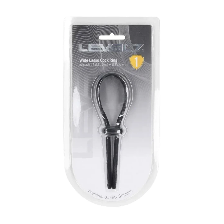 Pierścień na penisa poziomu regulowanego LEVELZ, silikon 5mm, czarny, 14cm