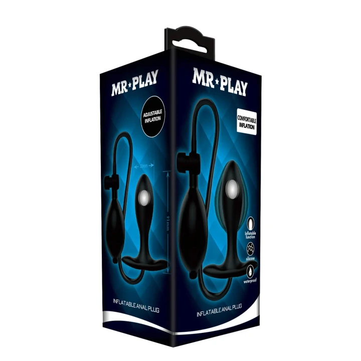 Plug analny nadmuchiwany Mr. Play - silikonowy, 3,2 cm, z zaworem bezpieczeństwa