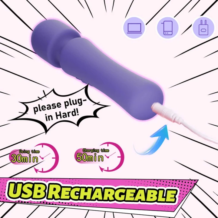 Wand wibracyjny Duoduo - wielofunkcyjny, z regulacją intensywności, wodoodporny