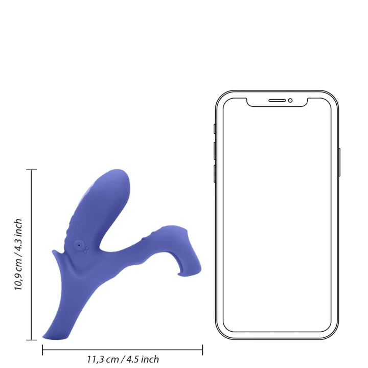 Wibracyjny Pierścień Erekcyjny Loveline z Stymulacją Łechtaczki, Niebieski