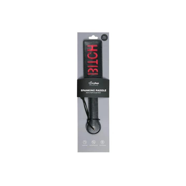 Paca skórzana - Bitch, imitacja skóry, metalowa rączka, 3.00 cm