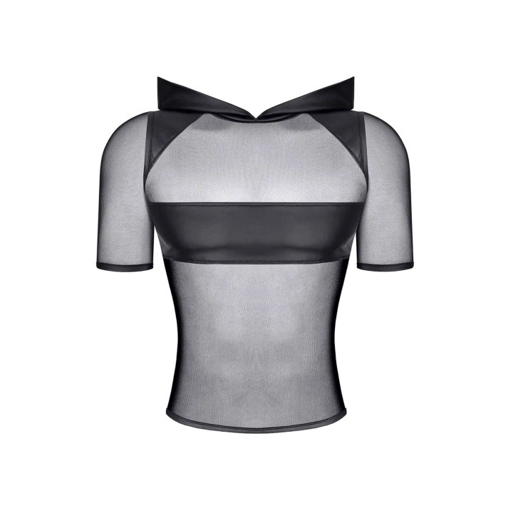 T-shirt REGNES FETISH PLANET — siateczka transparentna, wetlook, kaptur (M)