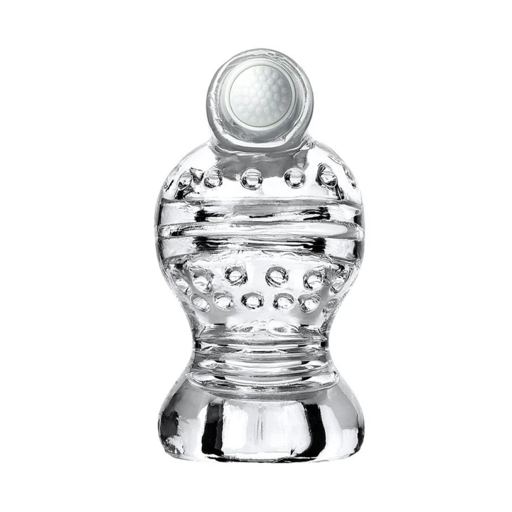 Masażer Lingam Shakti, 9 cm, TPE, przezroczysty, z funkcją wibracji