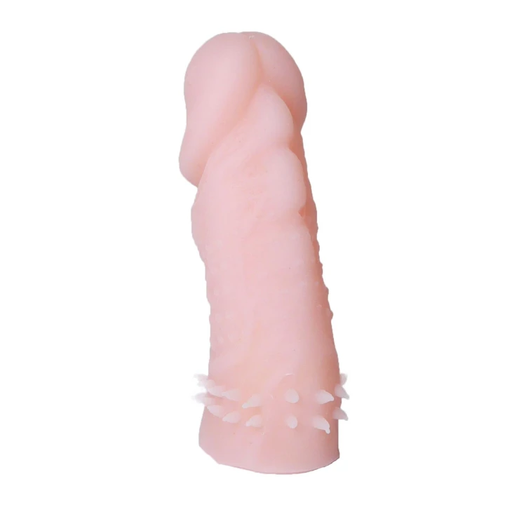 Rękaw na penisa BAILE z guzami i żyłami, TPR, elastyczny, przedłużający erekcję