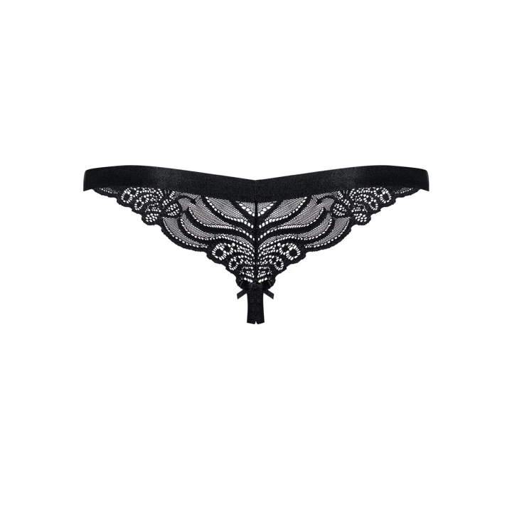 Stringi otwarte OBSESSIVE, L/XL, elastyczny materiał, koronka, pikantny detal