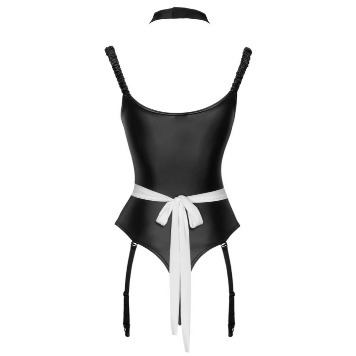 Body COTTELLI LINGERIE z falbankami, regulowane paski do pończoch, koronkowy fartuszek