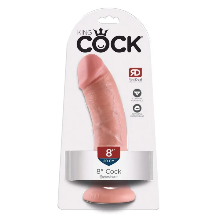 Dildo King Cock - 8 cali, realistyczny, przyssawka, lekko zakrzywiony
