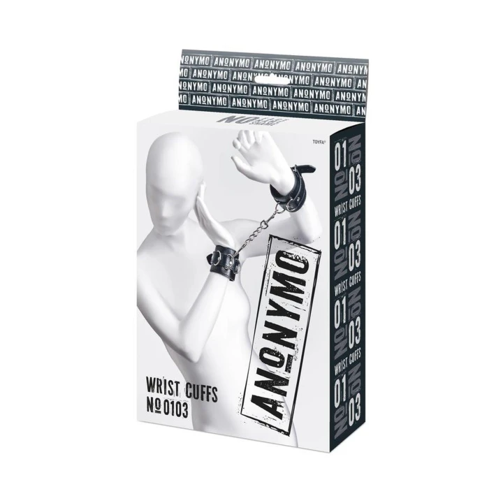 Kajdanki skórzane Anonymo, welurowa podszewka, niklowane okucia, uniwersalny rozmiar