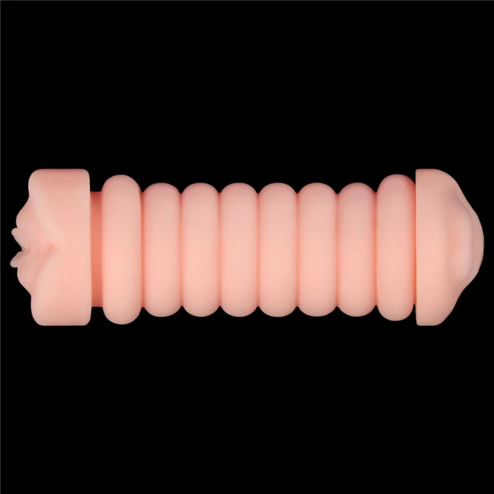 Masturbator dwustronny Virgin-Skin z TPE, długość 22,3 cm, wibrujący