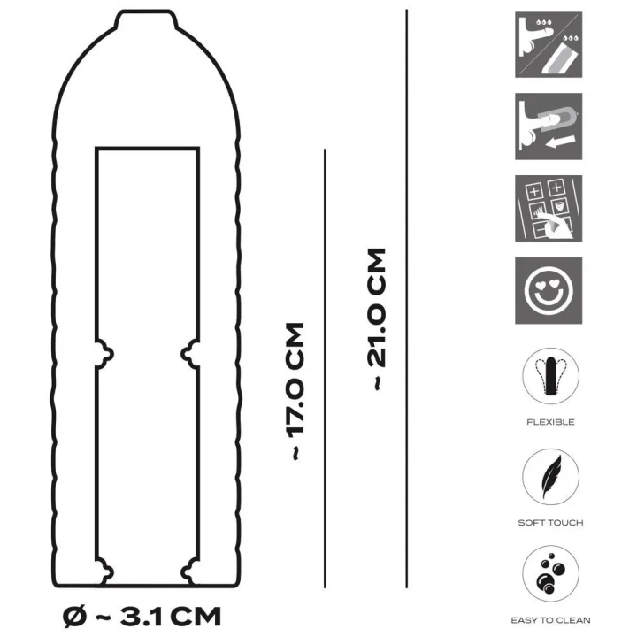 Rękaw do masturbatora Suck-O-Mat 3 XL - silikonowy, elastyczny, efektywny chwyt